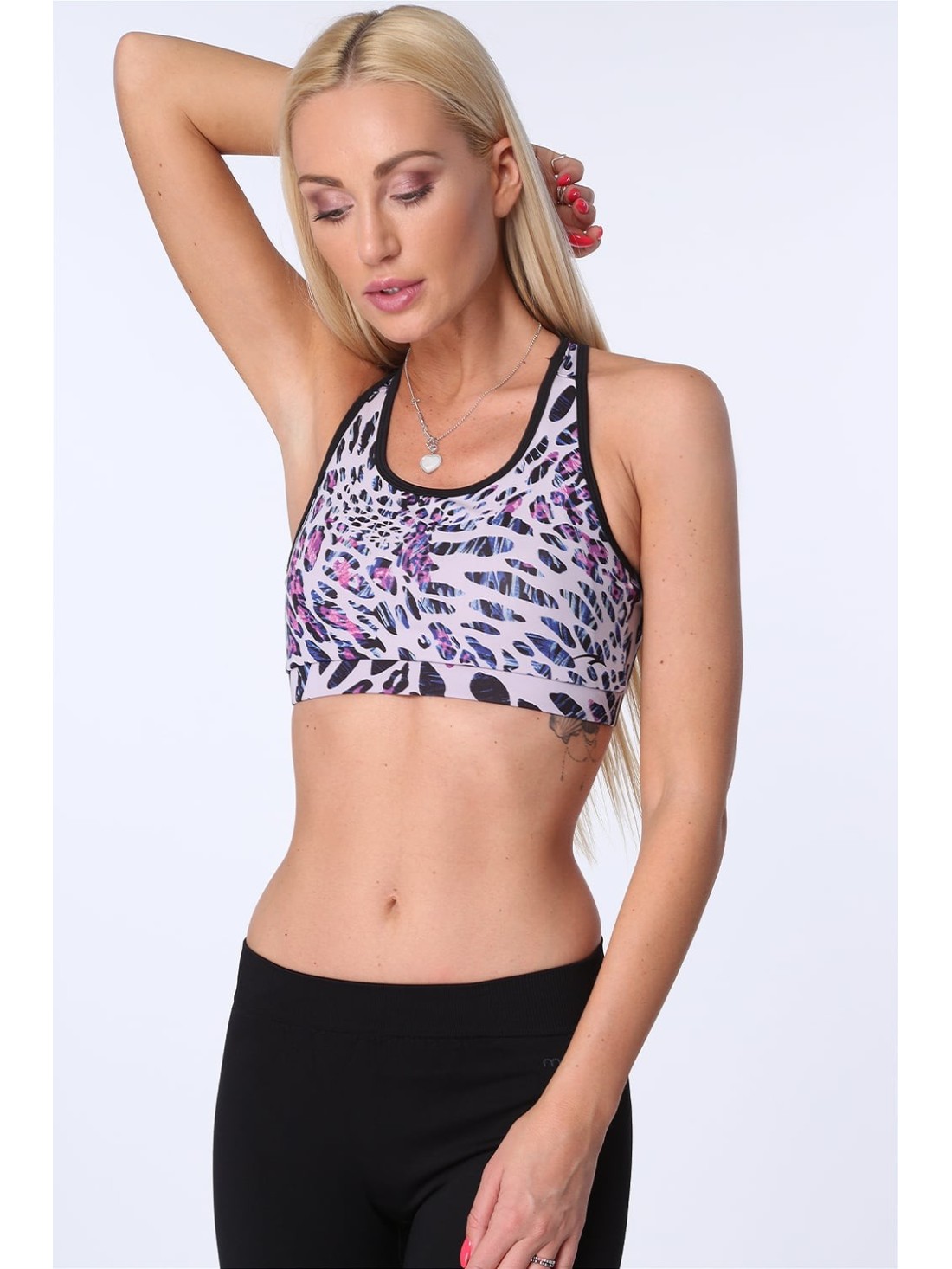 Light pink leopard print sports top MR15498 - Online store - Boutique